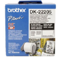 Brother DK-22205 Continue Lengte Tape: 62 mm - Thermisch papier - wit (30.48m) Brother DK-22205 Continue Lengte Tape: 62 mm - Thermisch papier - wit (30.48m)